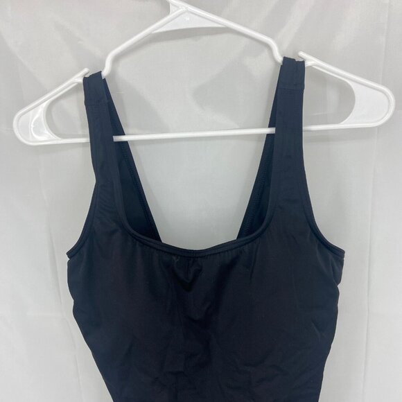Lands End Women 16 One Piece Swimsuit Slimming Black Stretch Swim Beach Pool - Picture 2 of 9